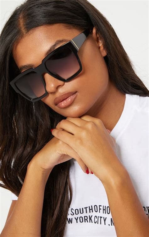 oversize square sunglasses no frame|More.